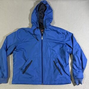 VINTAGE Nike Jacket Boys Youth‎ Large L (14-16) Blue Full Zip Lined Hooded Nylon
